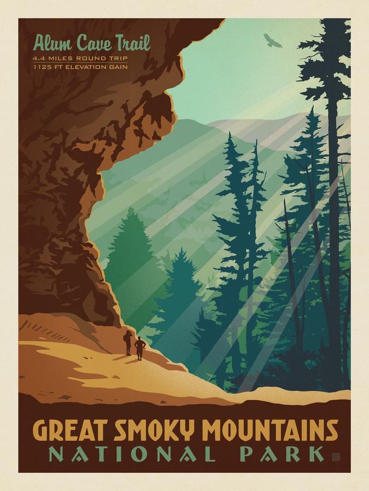 Anderson Design Group – American National Parks – Great Smoky Mountains National Park: Alum Cave