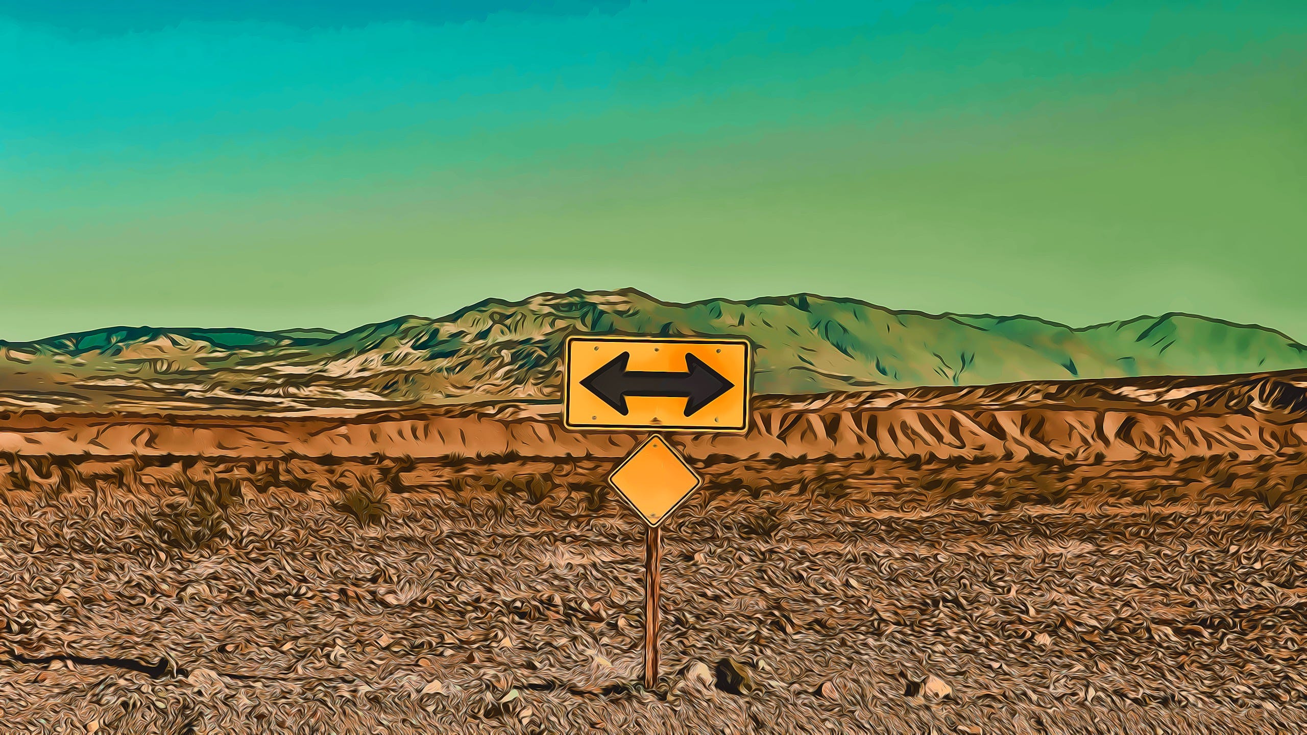 Sign in the desert 